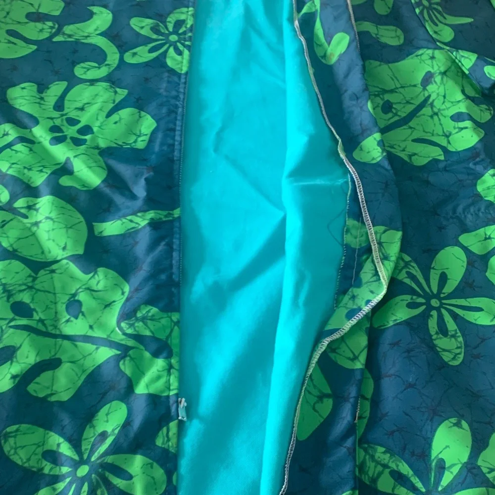 Vintage Napili nylon Hawaiian tropical rain jacket coat Green Floral zip DRI USA - Picture 10 of 10